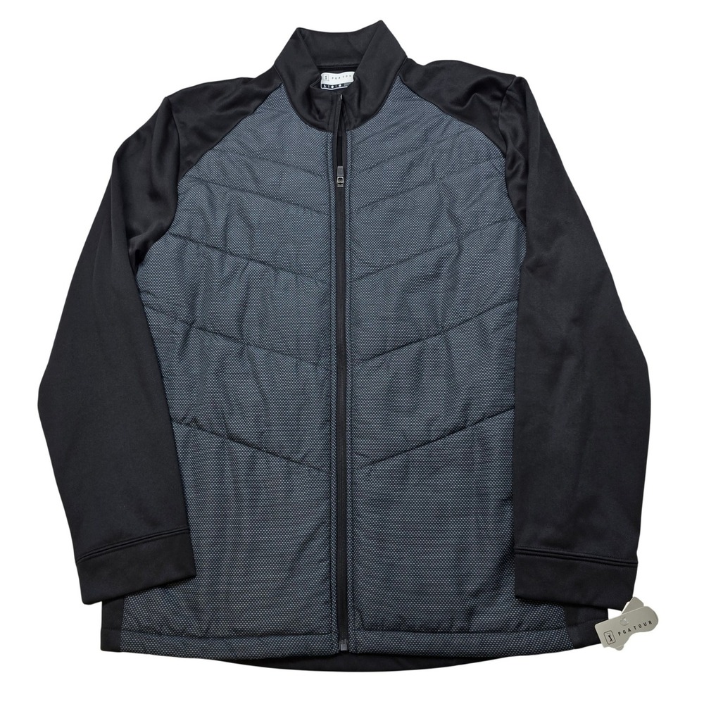 PGA TOUR Insulated Jacket Mens Large Caviar‎ Black Golf Thermal Stretch $100 NEW